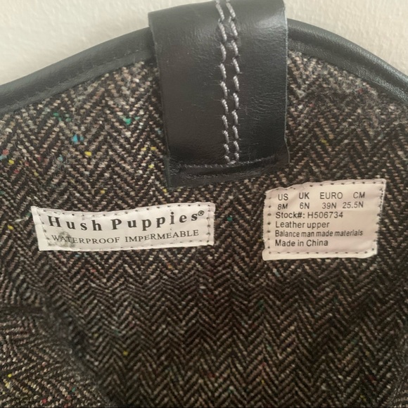 Hush Puppies Rustique West - Black Leather Mid Calf Boots with Heel - Size 8M - Picture 13 of 15